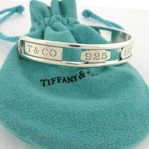 Tiffany & Co. Sterling Silver 1837 Elements Band Cuff Bracelet